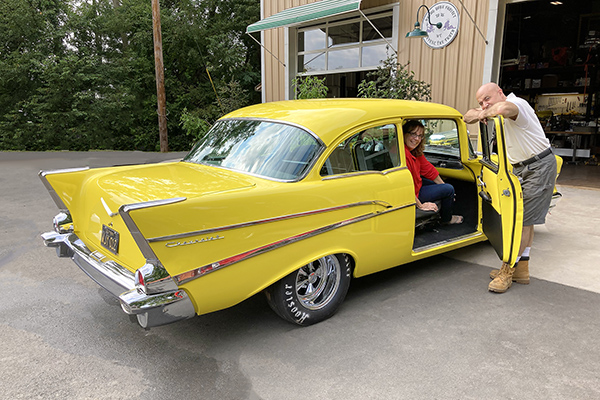 57 Chevy 210 with owners Millo Bertini and wife Leisa